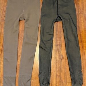 Fleece Lined Brown Nude and Black Leggings XS